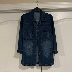 Tanming Oversize Long Denim Jacket Size M